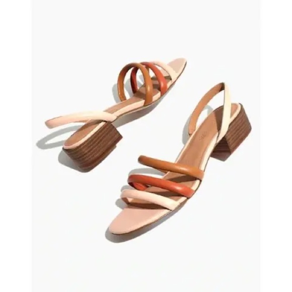 Madewell Addie Slingback Triple Strap Leather Sandals Size 10